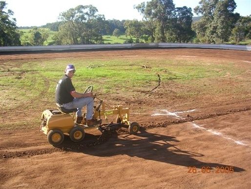 Rick Triplett works on the track at the picturesque Waroona circuit.